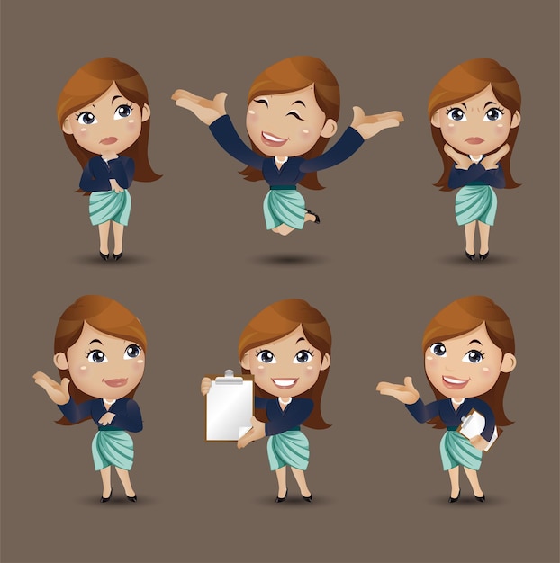 Vector women with different poses