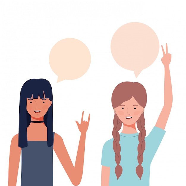 Women with speech bubble avatar character