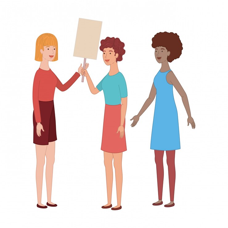 Vector women with tag of wood avatar character