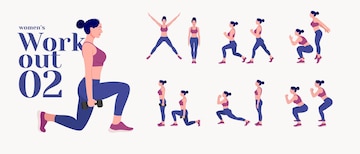 Woman workout fitness aerobic and exercises Vector Image
