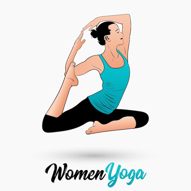 Donne yoga logo design donne yoga logo illustrazione vettore