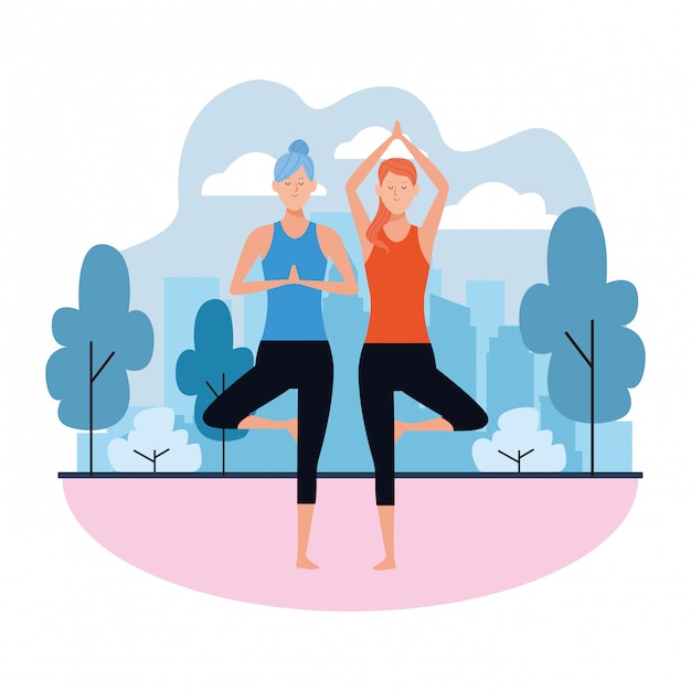 Vector women yoga poses