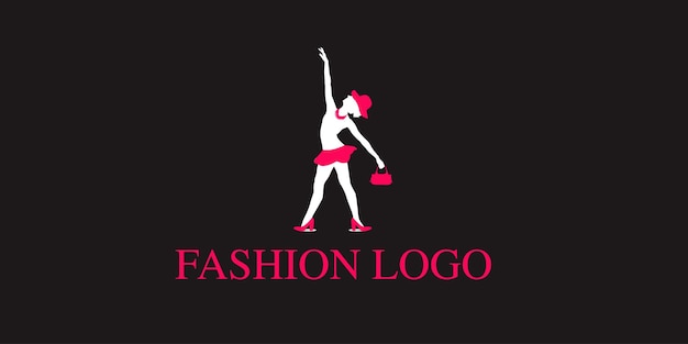 Womenfashionsilhouettevectorlogodesigntemplate