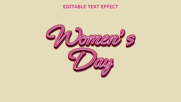 Vector womens day 3d text effect