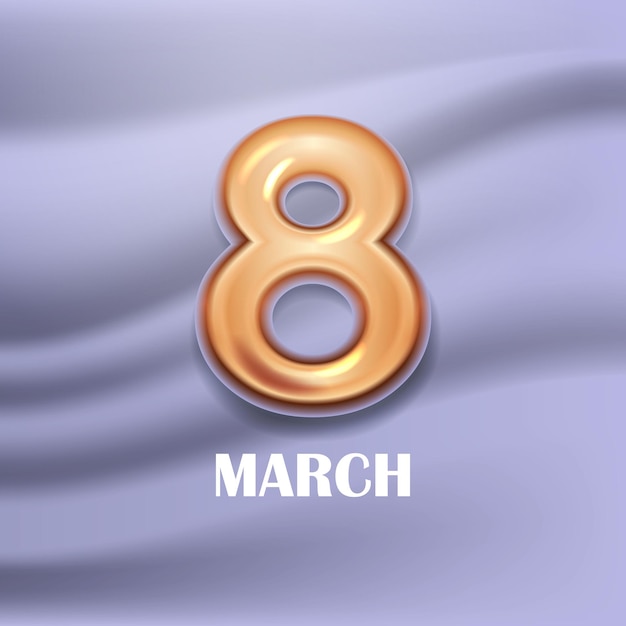 womens day 8 march holiday celebration banner flyer or greeting card with golden number eight illustration