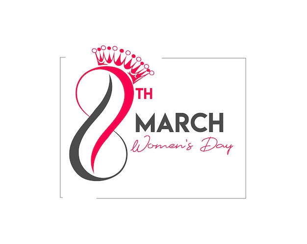 Womens day 8th march text design.