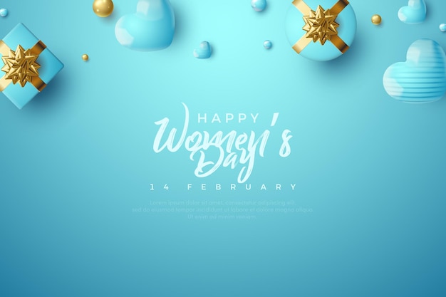 Womens day background with soft blue color