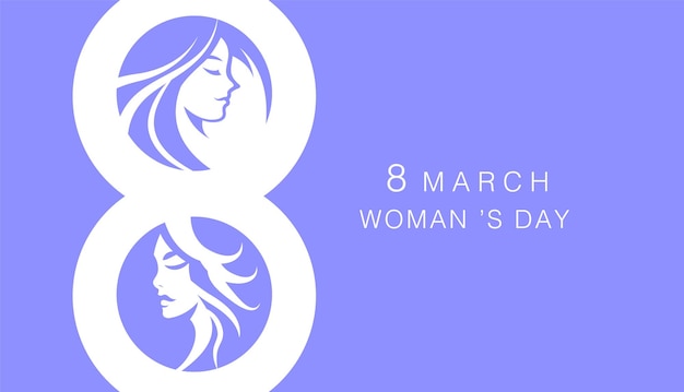 Womens day banner 8 march minimal line vector