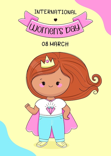 Womens day Cute vector gril Illustration