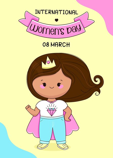 Womens day Cute vector gril Illustration