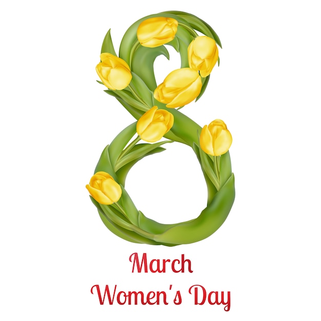 Womens Day floral eight number.