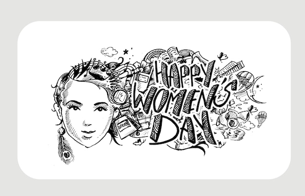 Womens day greeting card design.