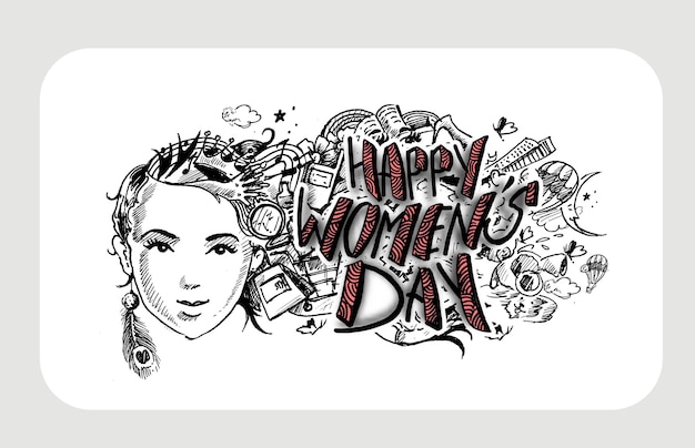 Womens day greeting card design.