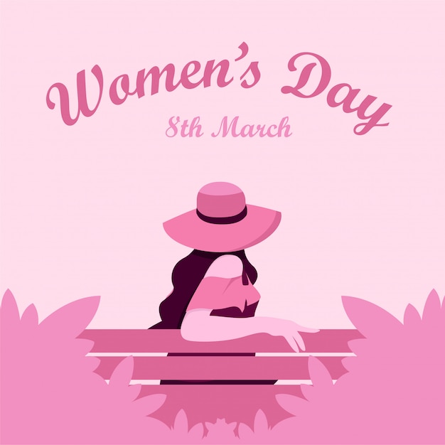 Womens day greeting card promotion template