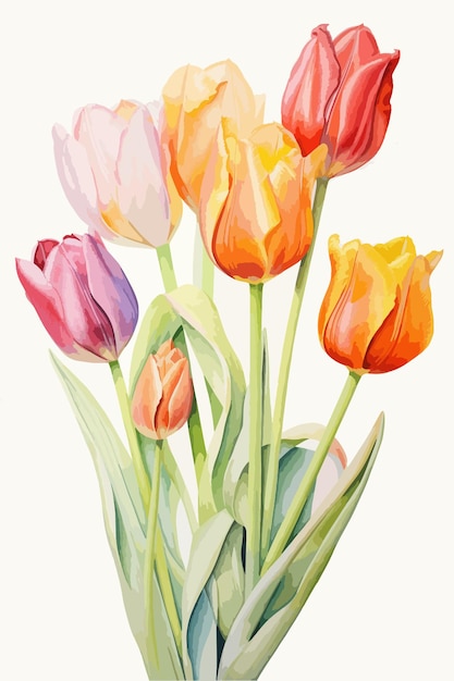 Vettore cartella di auguri per la festa della donna con i tulipani
