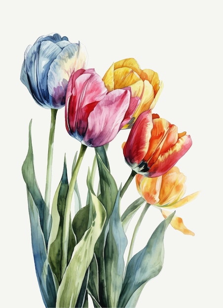 Vector womens day greeting card with tulips