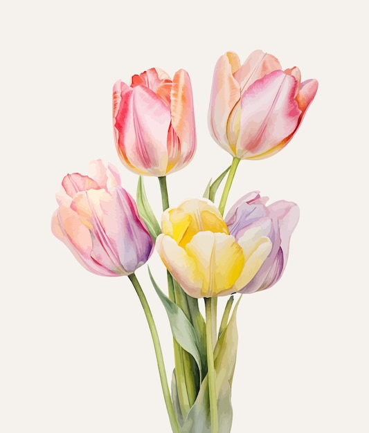 Womens Day Greeting card with tulips