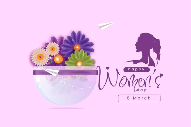 Vector womens day greeting for social media