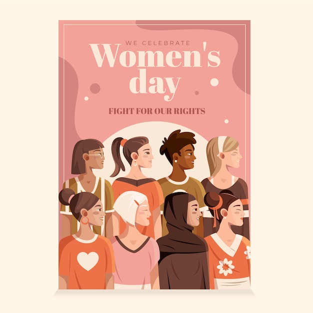 Womens day hand drawn poster