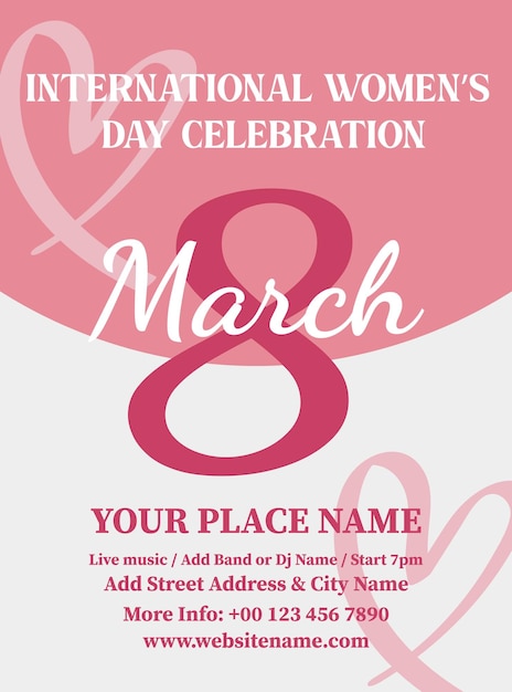 Womens day party poster flyer or social media post design