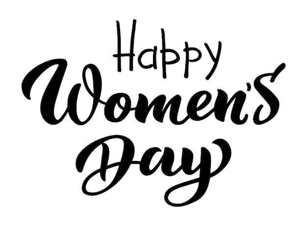 Womens day tekstontwerp vectorillustratie voor 8 maart womens day groet handgetekende letters