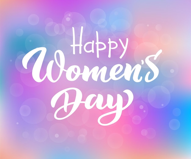 Womens day text design Vector illustration for 8 March Womens Day greeting hand drawn lettering