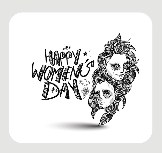 Womens Day wenskaart ontwerp.