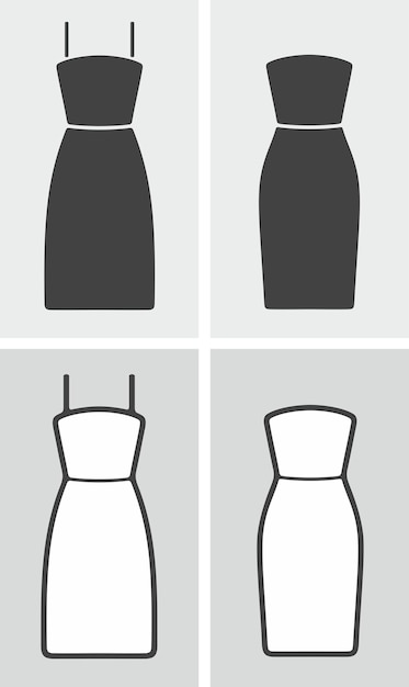 Vector womens dress icon on a background vector illustration