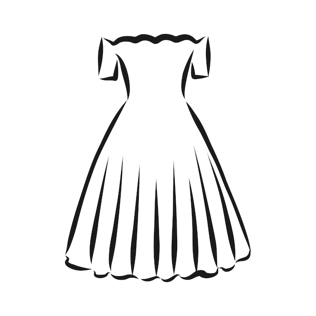 Womens dresses Hand drawn vector illustration