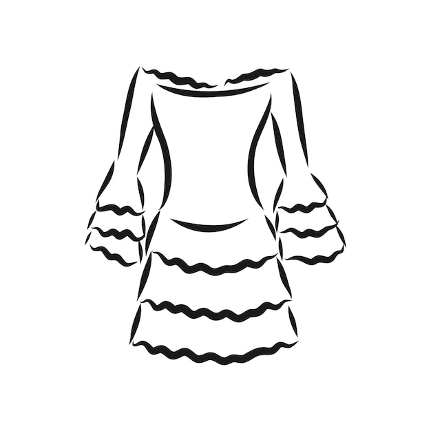 Vector womens dresses hand drawn vector illustration