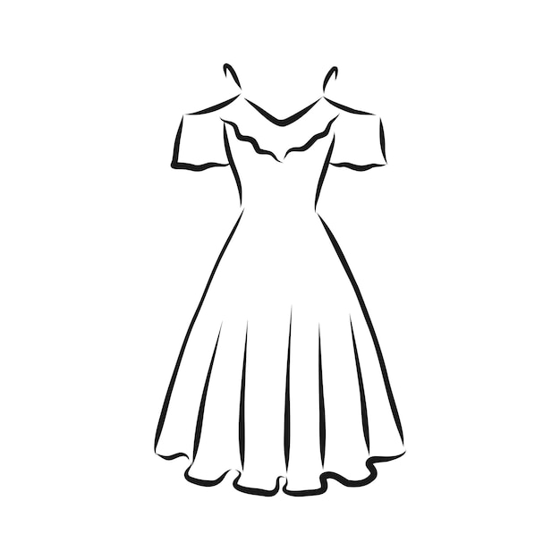 Womens dresses hand drawn vector illustration