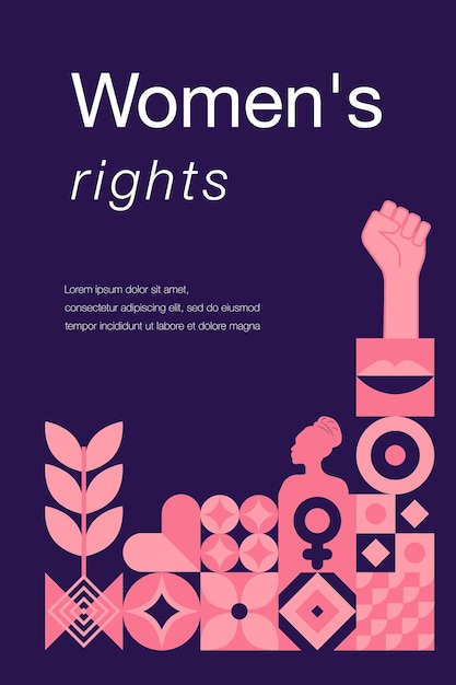 Womens Equality Day in the United States August Geometric template celebrating womens history