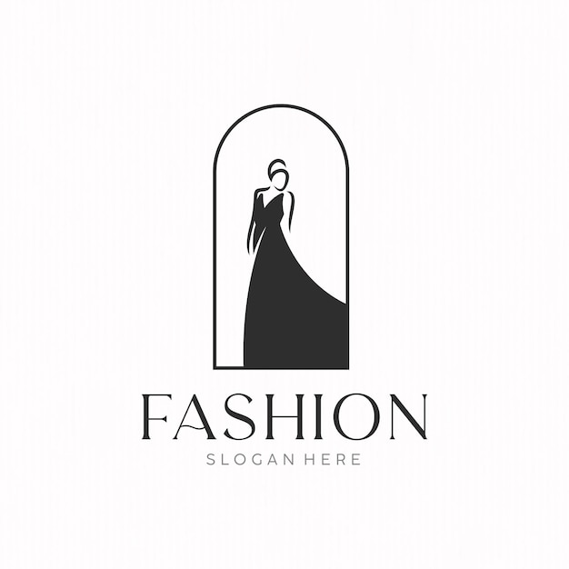 Vettore affari di negozi di moda femminile illustrazione del logo