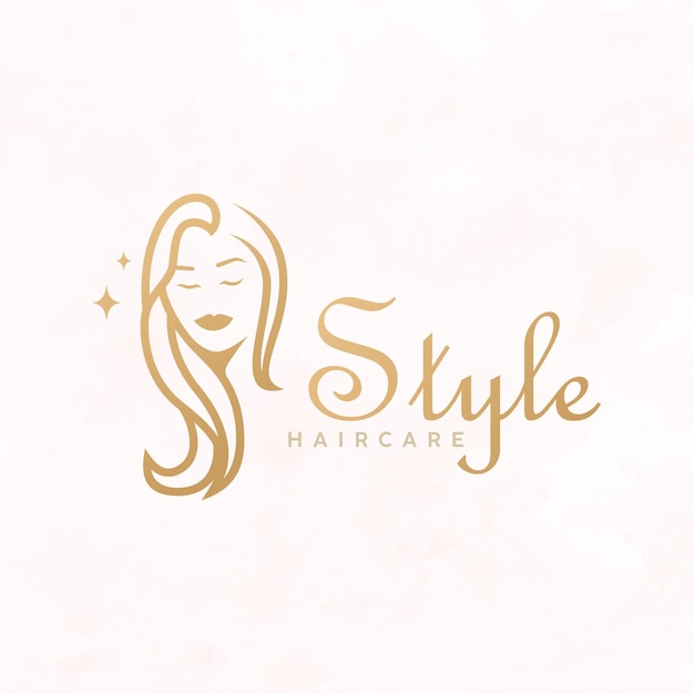 Vector womens hair salon business logo template design in minimalist style