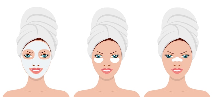 Vector womens head in towel