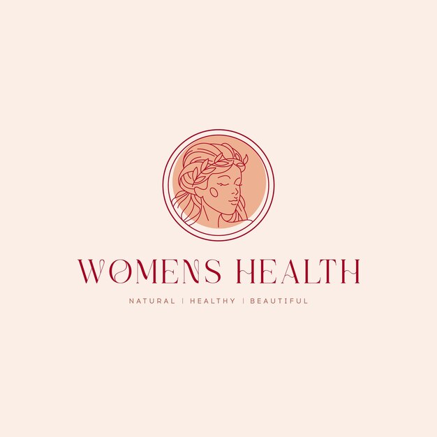 Vector womens health logo beauty woman vector logo emblem label design set concept for beauty salon