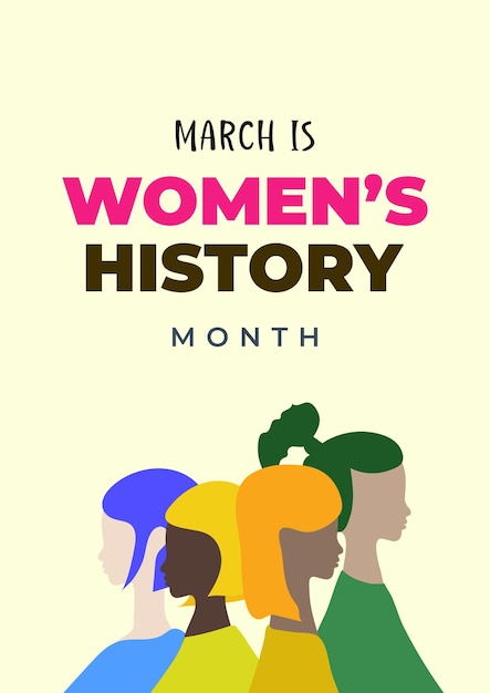 Womens History Month Womens day celebration poster design on march 8th Vector