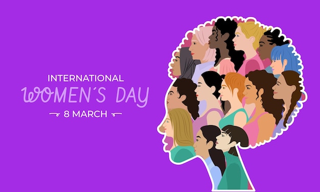 Womens Silhouette of Diversity for International Womens Day