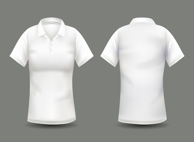 womens white polo shirt mockup