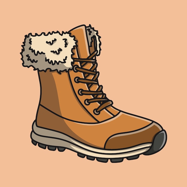 Vector womens winter boots are light brown with white fur and white sole