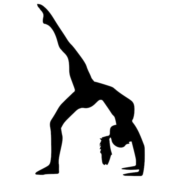 Woment stretching yoga pose vector file