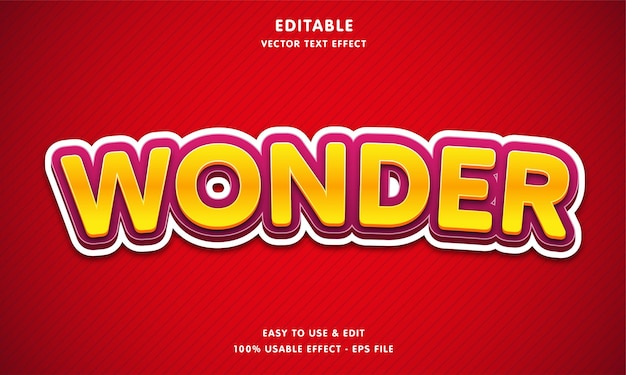 Wonder editable text effect with modern and simple style