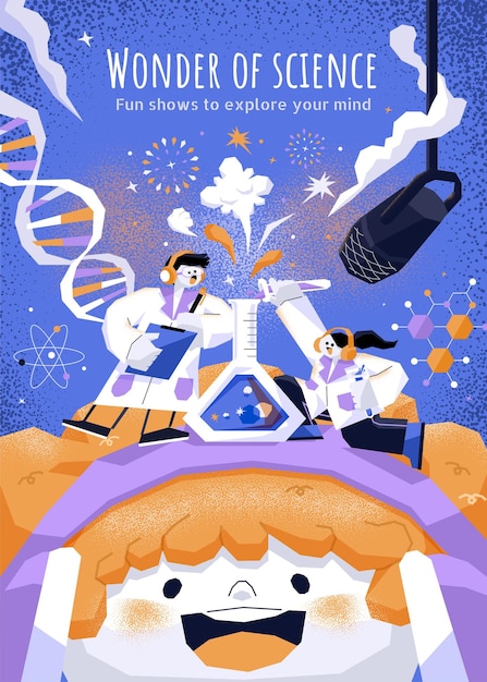 Vector wonder of science podcast show
