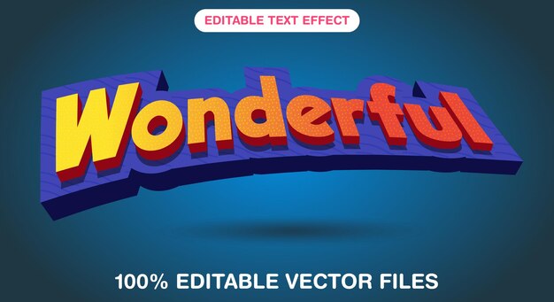 Wonderful editable text effect style template