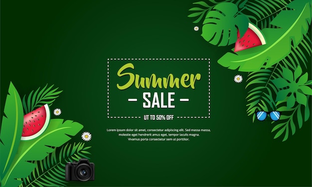 Wonderful and elegant summer sale design background vector