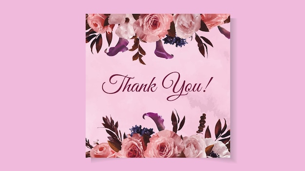 Wonderful spring floral background template with delicate flowers Thank You