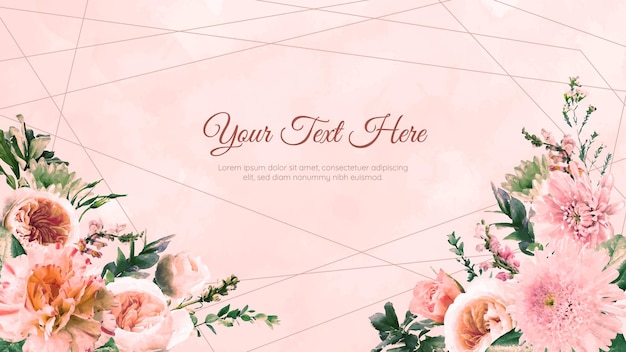 Wonderful spring floral background template with delicate flowers