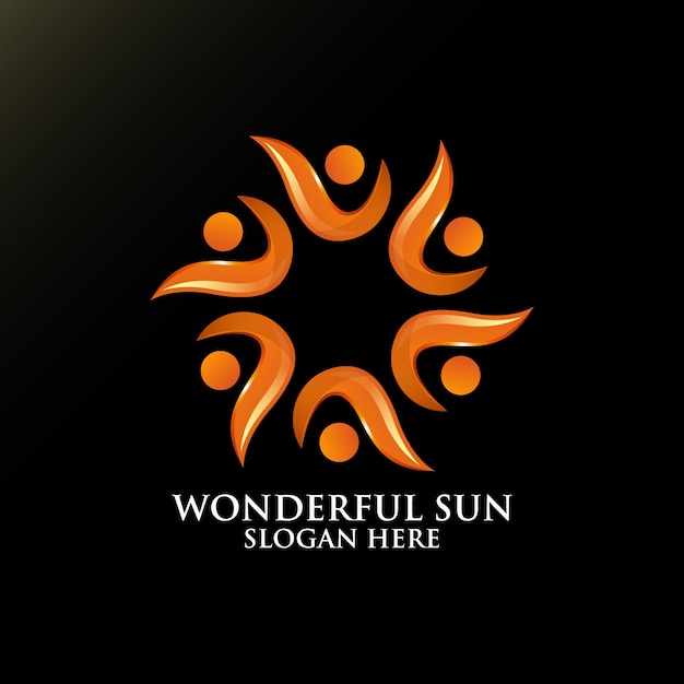 Meraviglioso design del logo del sole per il modello