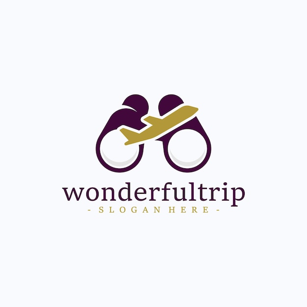 Vector wonderful trip logo design vector best tour visiting symbol template