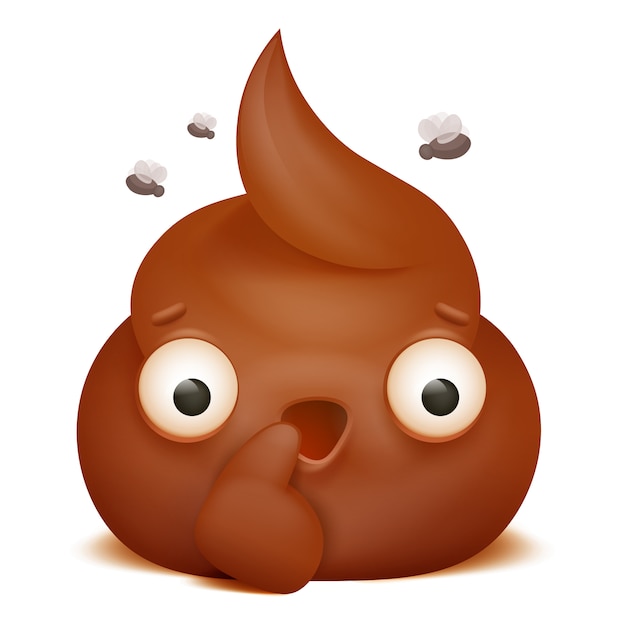 Wondering emoji poo cartoon character icon. 